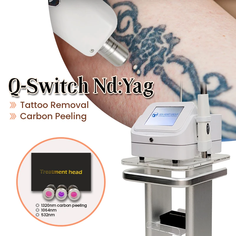 High quality 1064nm 532nm professional Nd yag q switched laser nd yag tattoo portable q switched nd yag laser machine