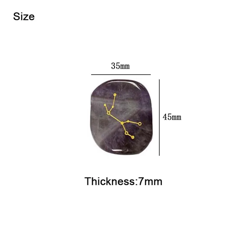 Wholesale custom Amethyst Carved 12 constellation thin stone tablet