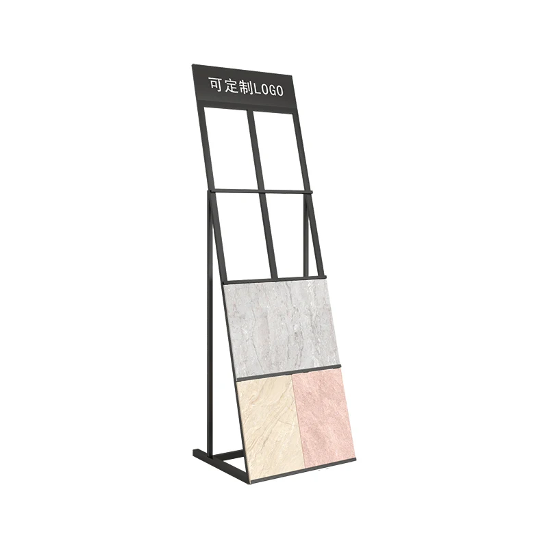 Customized Stone Waterfall Metal Display Stands for Showcasing Marble Slabs in Store