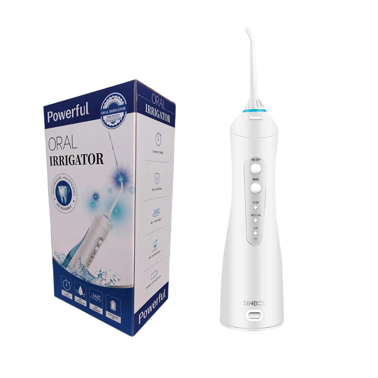 SINBOL Usb Cordless Travel Mini Waterflosser Pick Portable Electric Teeth Cleaning Dental Floss Oral Irrigator Water Flosser