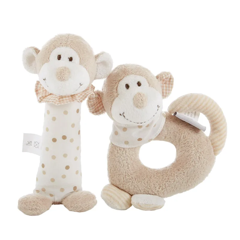 Ready to ship OEM CUSTOM Organic Unicorn stuffed rattle plush teether ring baby chew toy baby teething Educational baby gift set