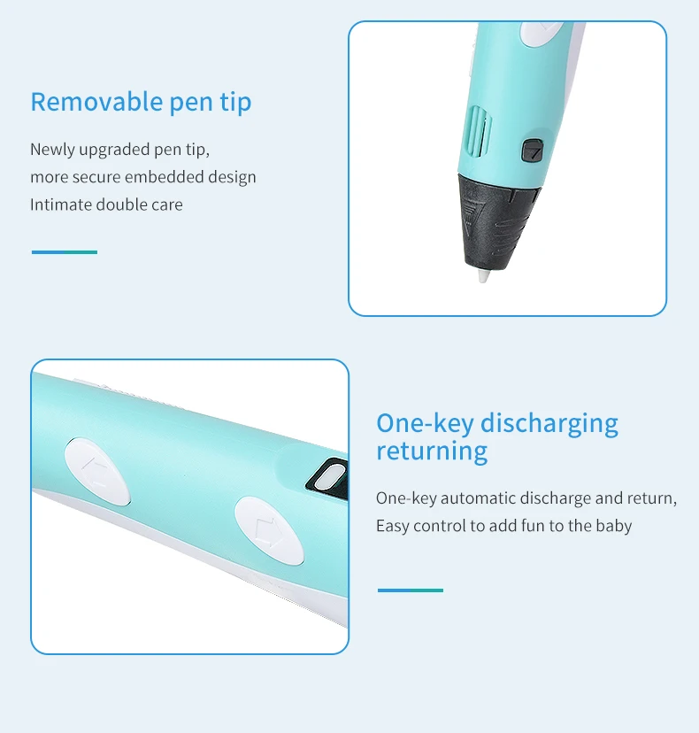 3D Pen for Children 3D Drawing Printing Pen with LCD Screen Compatible PLA Filament for Gift