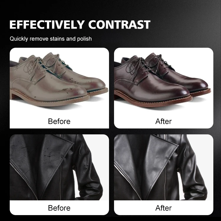 Custom Logo Portable Double-Sided Instant Shoe Shine Sponge Convenient OEM Shoe Care with Shoe Polish