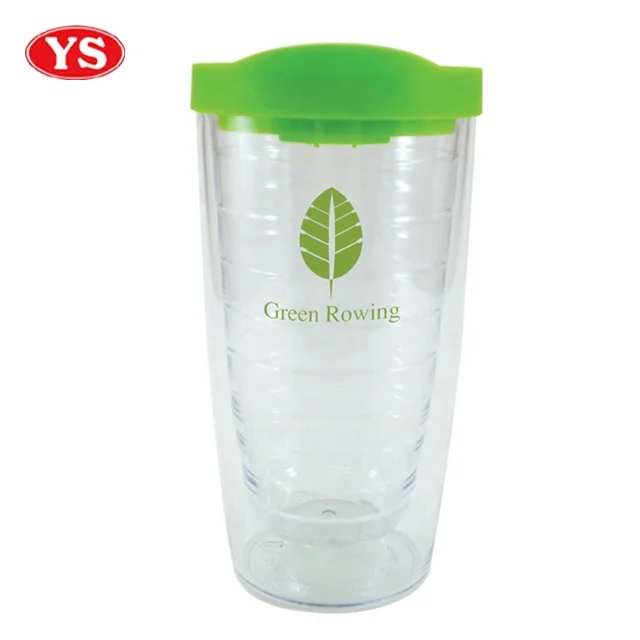 promotional 16oz double wall plastic auto coffee travel mugs with lid