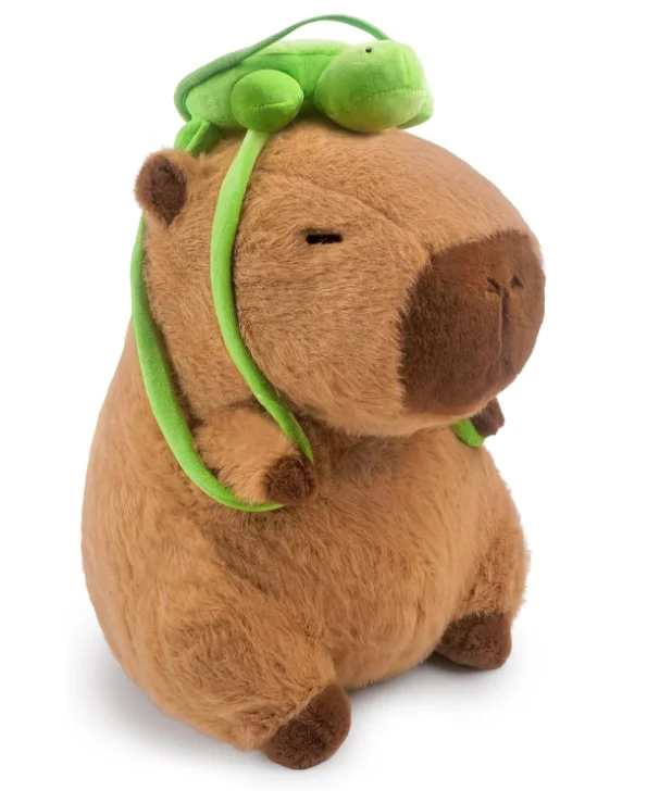 Cute Capybara Plush Pillow Kawaii Capybara Stuffed Animals Toys with Turtle Backpack Hugging Gifts for Kids