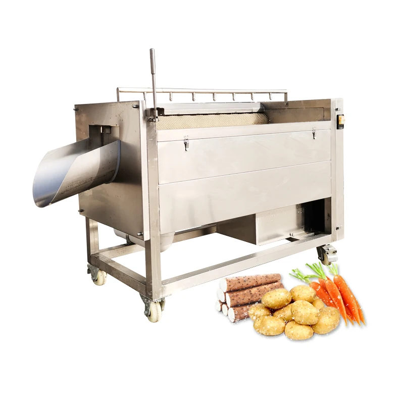 Automatic SUS304 industrial potato chips peeling machine potato peeler