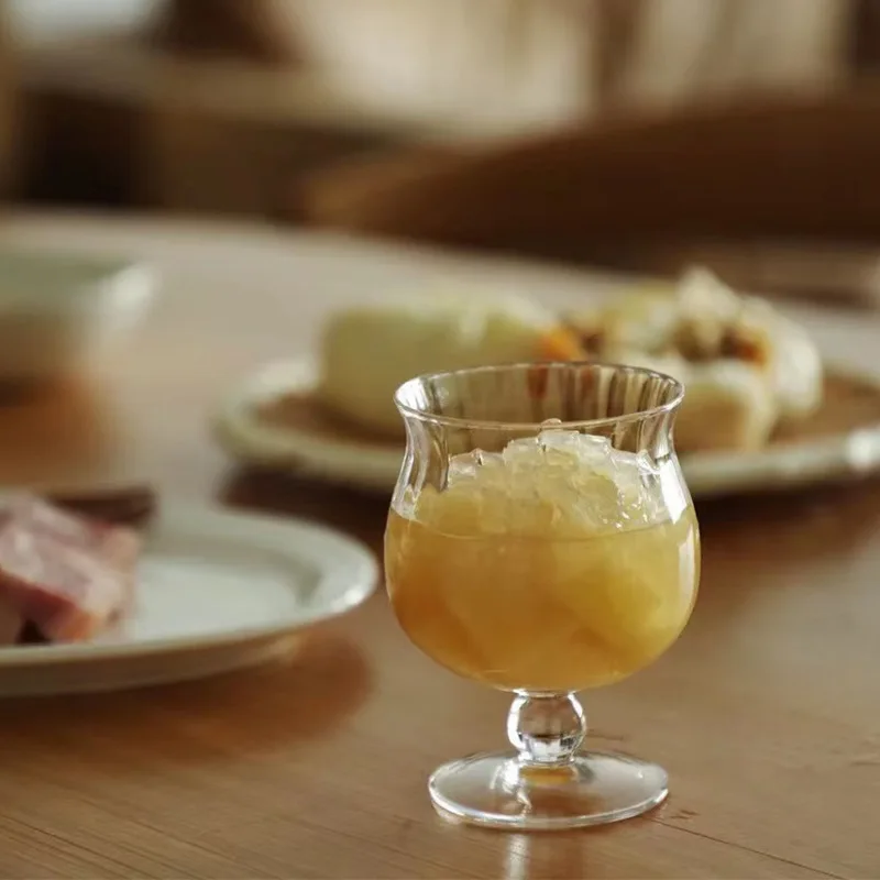 custom cocktail Champagne glasses luxury retro elegant japanese flower ribbed martini margarita cocktail Champagne glasses cups