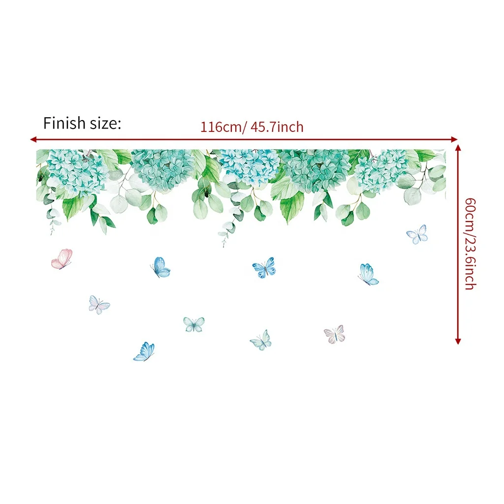 Green vines Butterfly self-adhesive PVC stickers living room bedroom window decoration wall stickers