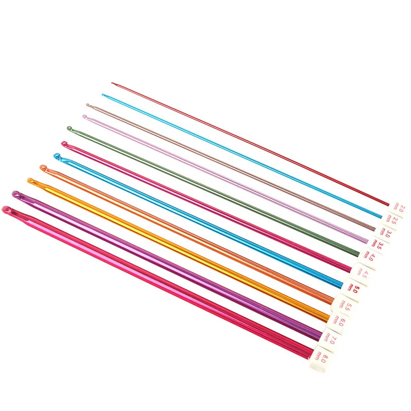 27cm Knitting Tools Sweater Needles Colorful Aluminum Crochet Hook with Beads