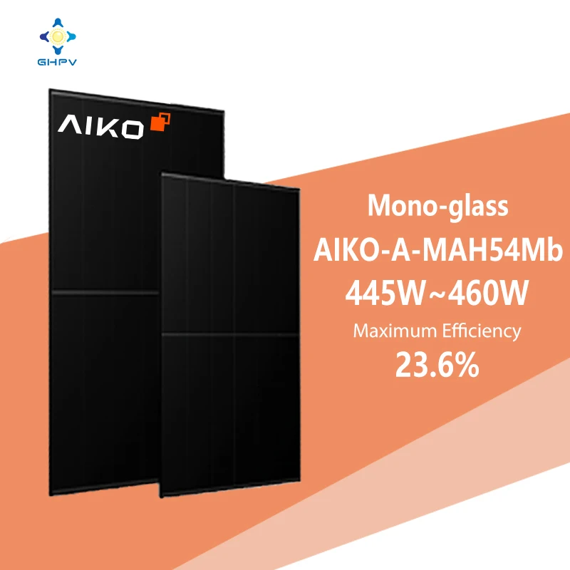 Aiko Solar N-Type Abc Black Hole Mono Facial 23.6% Efficiency 445W 450W 455W 460W Ibc Aiko Pv Module  Solar Panel Basic Setup