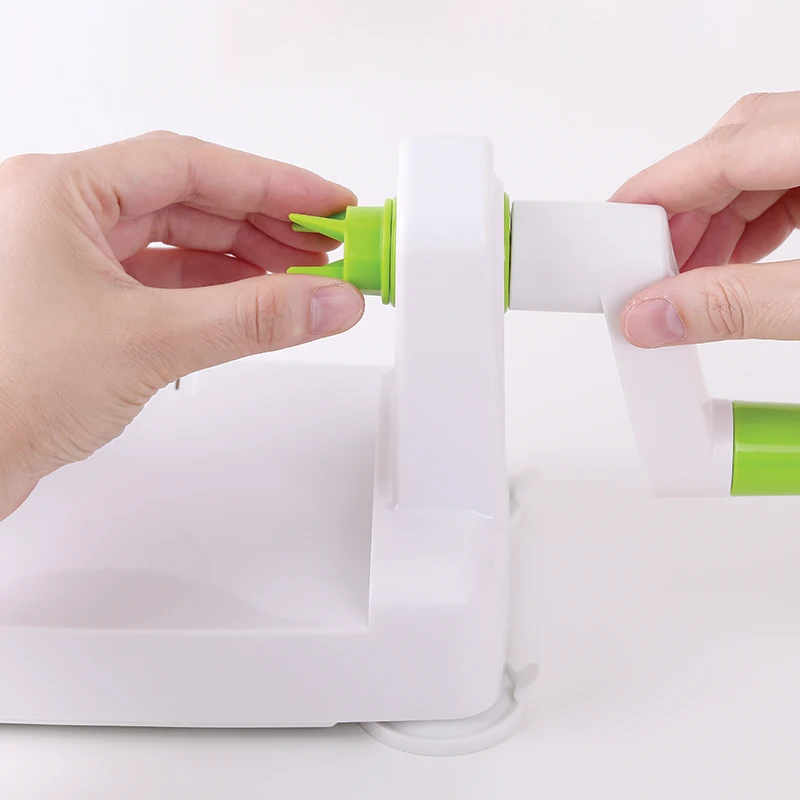 Super September Online Shopping New Arrival Lfgb Interchangeable Green Hand Operated Spiral Onion Kitchenware Helper Slicer