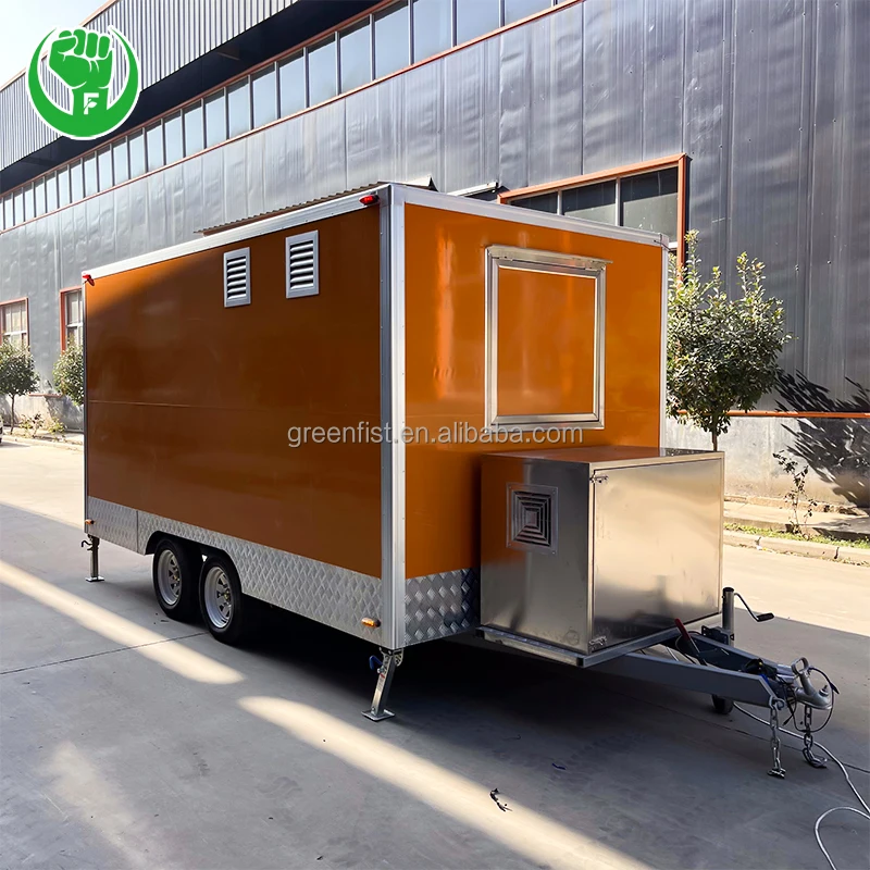 BBQ Food Trailer Cart Pizza Burger Ice Cream Coffee Custom Food Trailer Van Manufacture For Sale In USA