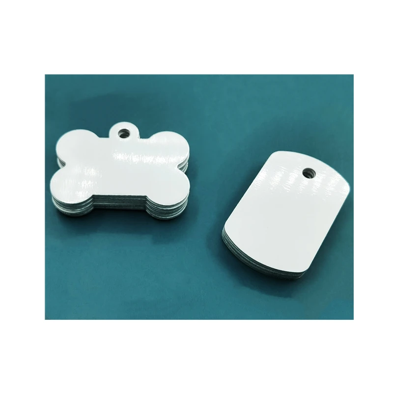 Hot Selling Heart Shape Sublimation Aluminum Pet ID Tags Two Sided Dog Tags Blank Sublimation Pet Identification Tags