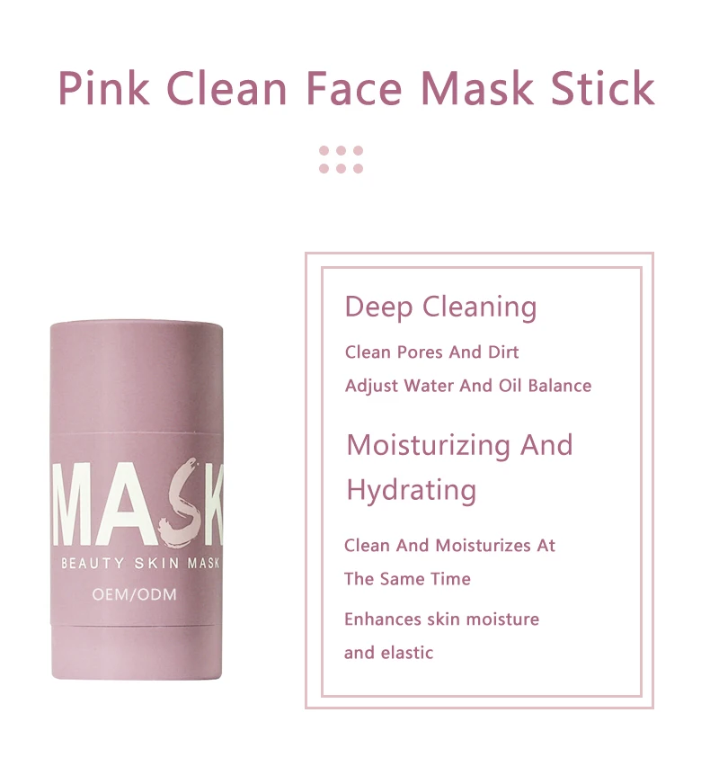 Pink Clay Mask Deep Cleaning Moisturizing Hydrating Natural pink clay stick mask