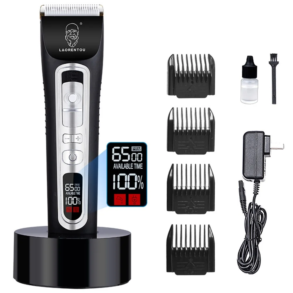 Manufactures Wholesale LCD Display Trimmer Cordless Portable Practical and Sustainable Men Hair Clippers for barber