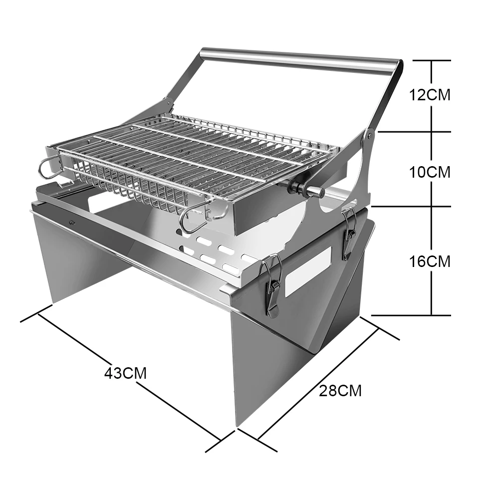 Manufacturer wholesale custom small-scale stainless steel portable bbq grill outdoor camping charcoal grill