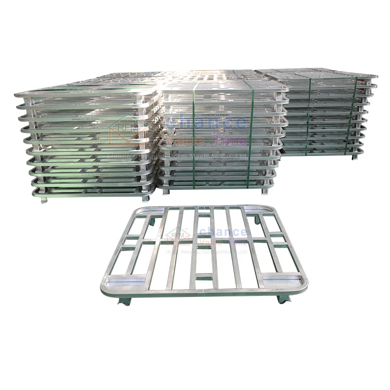 Lockheer Logistics Warehousing Double Sided Galvanised Reusable Metal Pallets With Sides