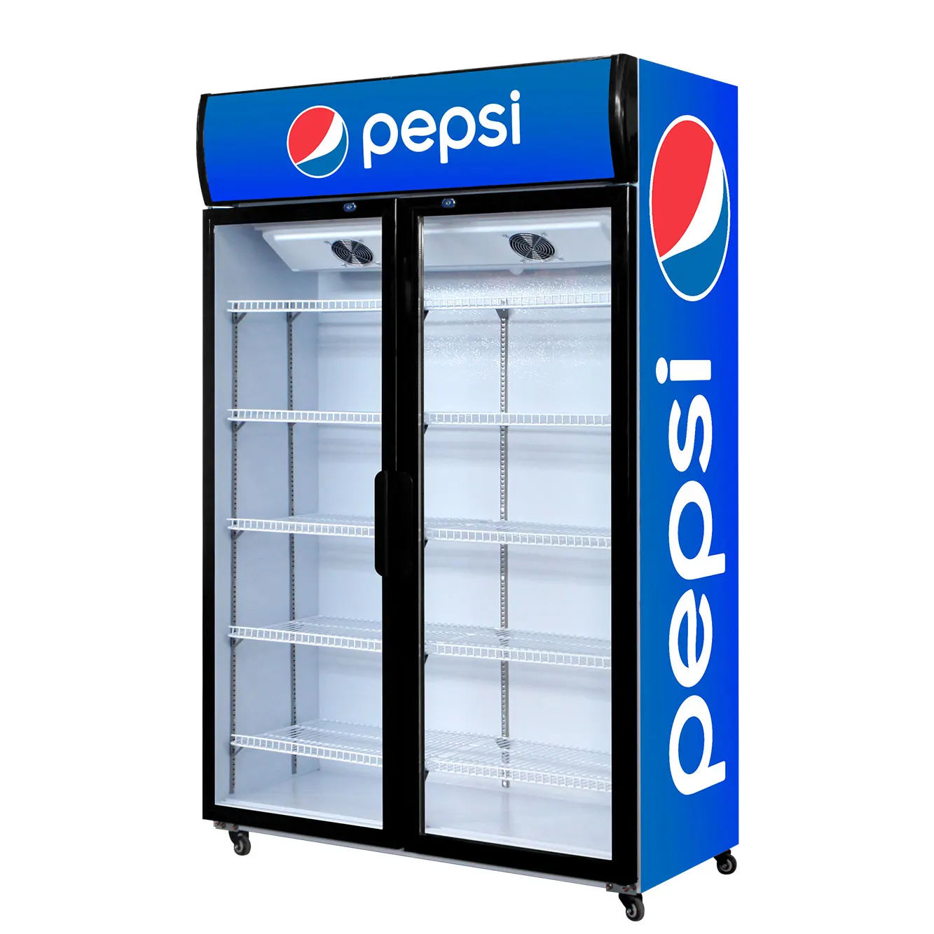 Китайский производитель нового дизайна в вертикальном положении Пепси 2 Стекло двери синий холодильник с морозильной камерой по оптовой цене