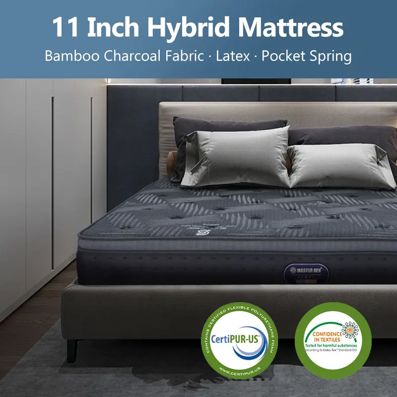 Best Seller Black Queen King Full Size Spring Mattress Soft Foam Roll Up In A Box For Customizable Bed And Mattresses