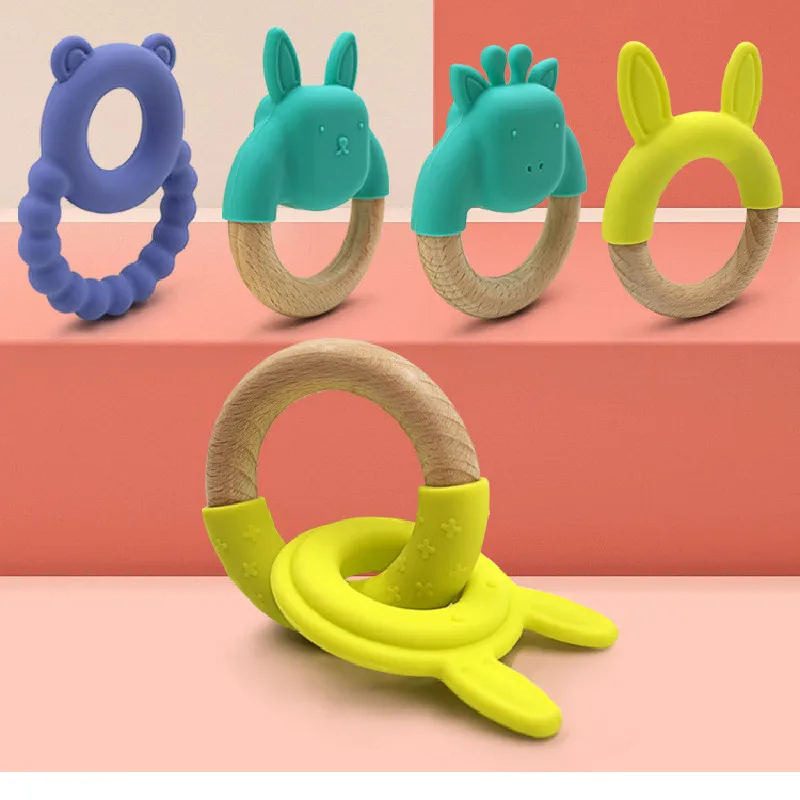 Food Grade Silicone Baby Teether Toy Baby unicorn Shape BPA Free Teething Toys For Toddlers Infants Baby tooth Massager