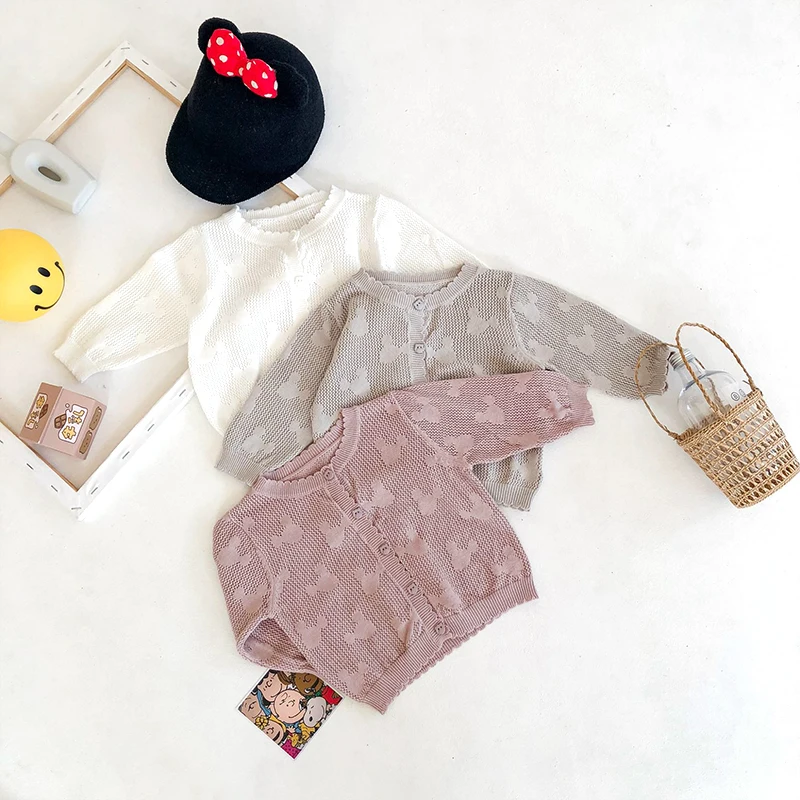 
Hot Fashion Cotton Hollow Baby Jacket Spring Toddler Girls Jumper Baby Knitted Full Sleeves Clothes 