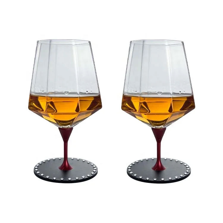 Aluminum stem Rotating Brandy Glass Tasting Glasses Cognac Crystal Spirits Drinking Glass