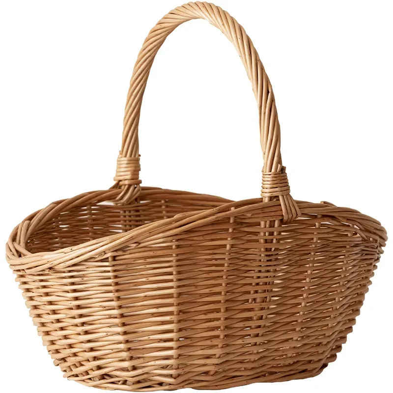 Wholesale Wicker Fruit Hand-bought Vegetable Basket Garden Rattan Storage Basket