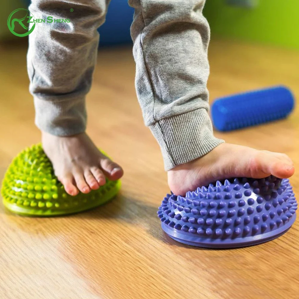 Zhensheng Manufacture Eco-friendly PVC half spiky massage ball Exercise Rehabilitation massage half ball