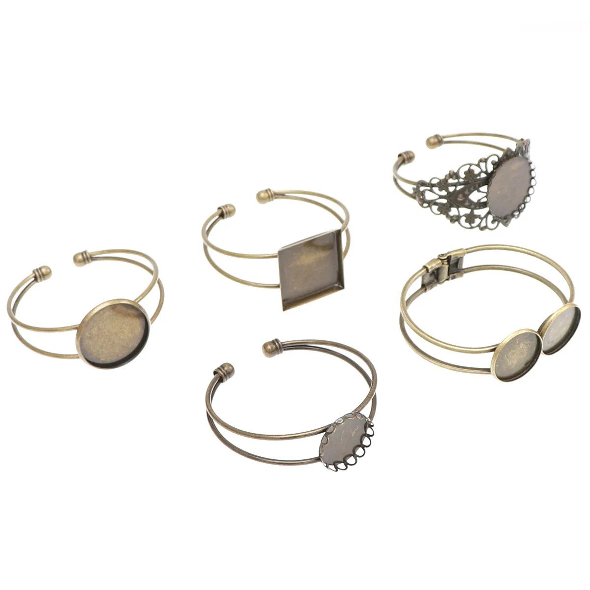 High Quality Bangle Base Bracelet Blank Findings Tray Bezel Setting Cabochon Cameo Blanks