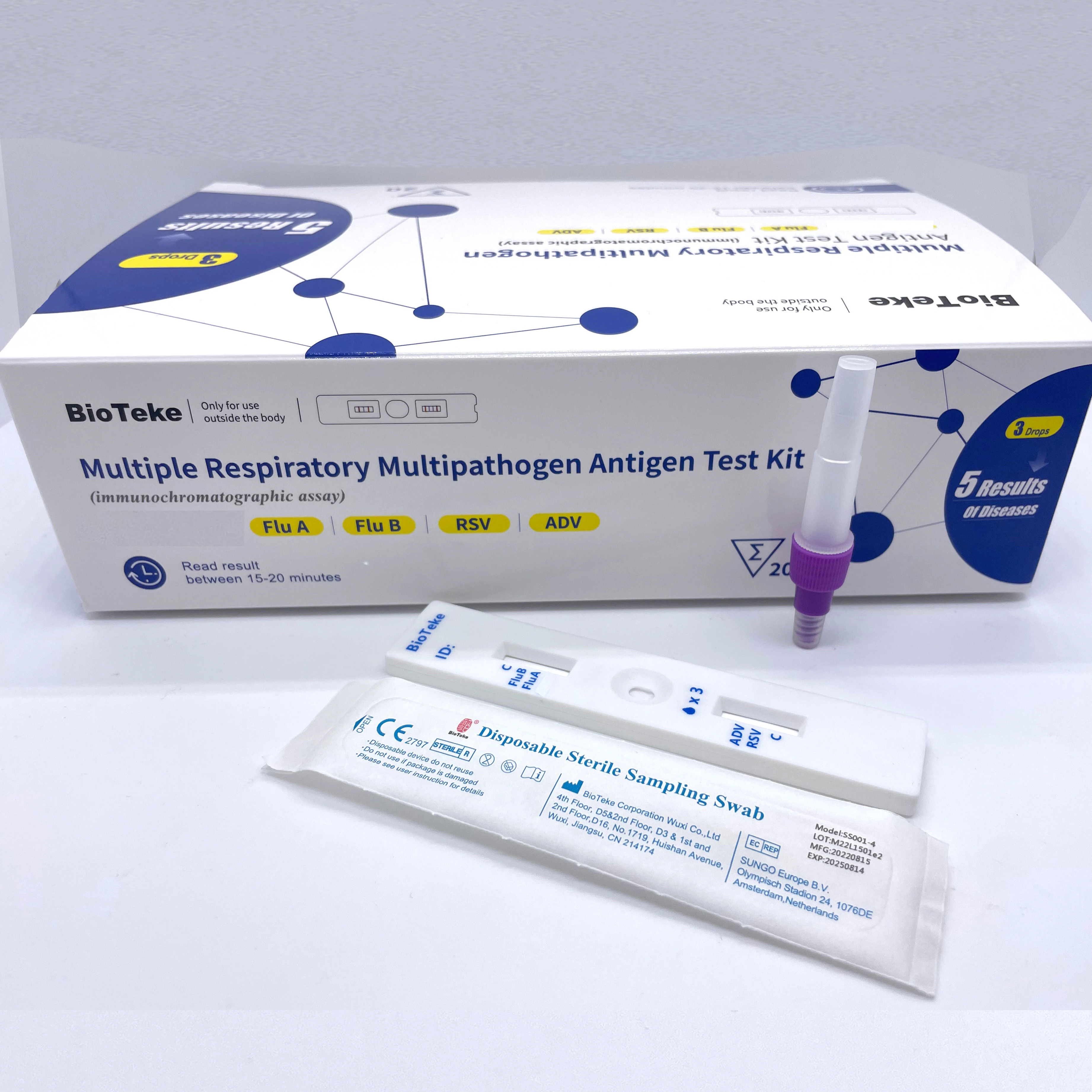 CE 98/79/EC ISO13485 Flu A Flu B And Rsv Respiratory Syndrome Rapid Antigen Test Influenza At Home Test Kit