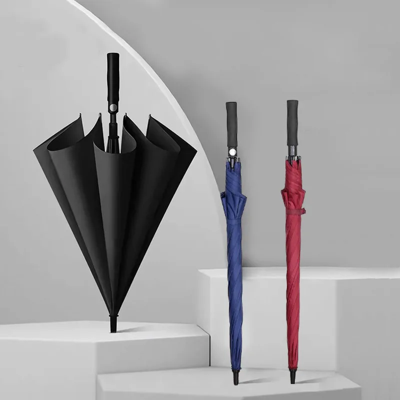 Custom Logo Business Gift Hotel Beach Umbrella Automatic Golf Umbrella Portable UV Sunshade Umbrella with Long Handle