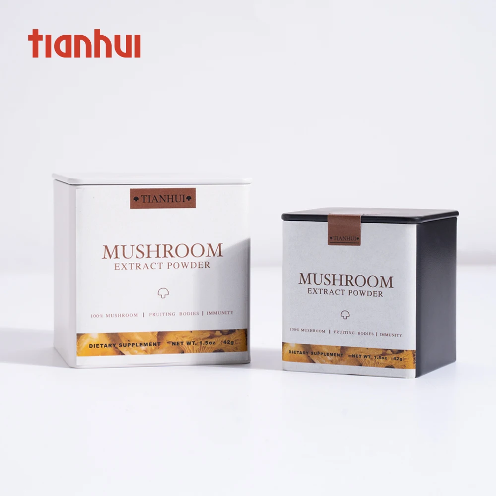 Маленькие квадратные металлические банки для хранения грибного экстракта Tianhui