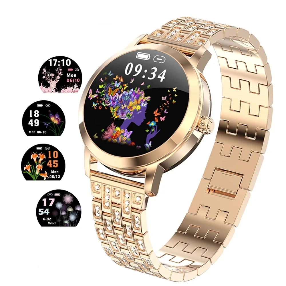 Fashion Waterproof Android IOS Smartwatch Decorate your wrist scenery Health monitor smart watch with diamond