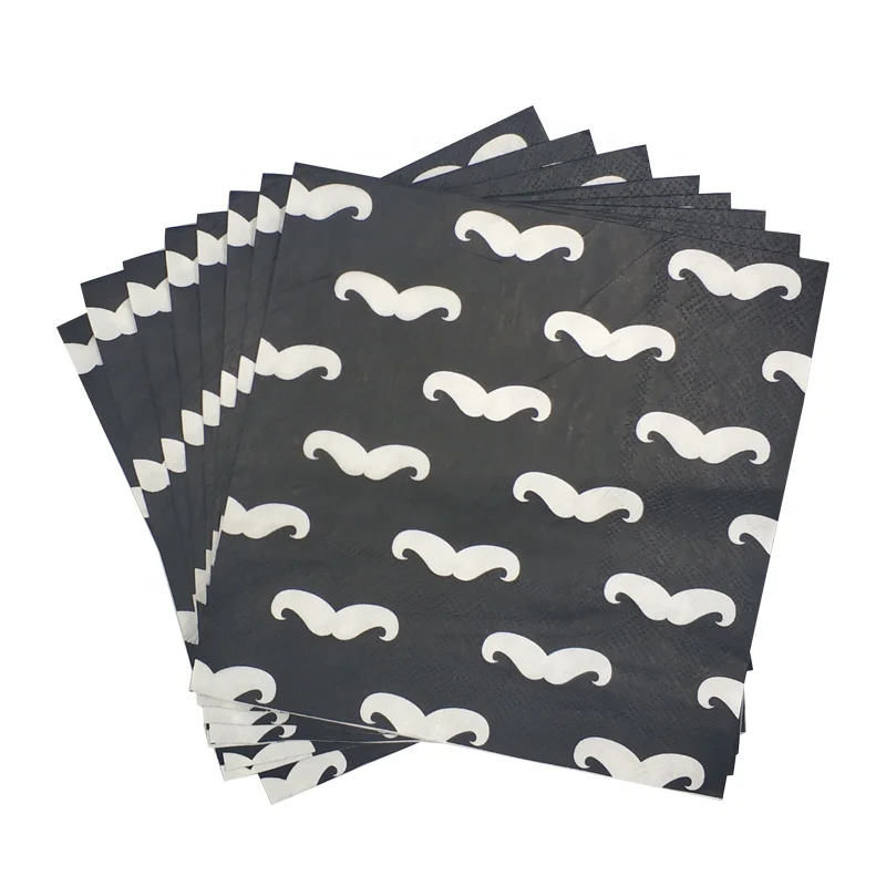 
Disposable Degradable Family Party 33x33cm 2ply Funny Print Paper Napkins for Dinner 