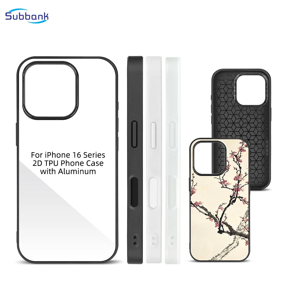 Subbank sublimation phone case blank wholesale 2D TPU aluminum plate cell phone Case sublimation custom printing for iphone 16