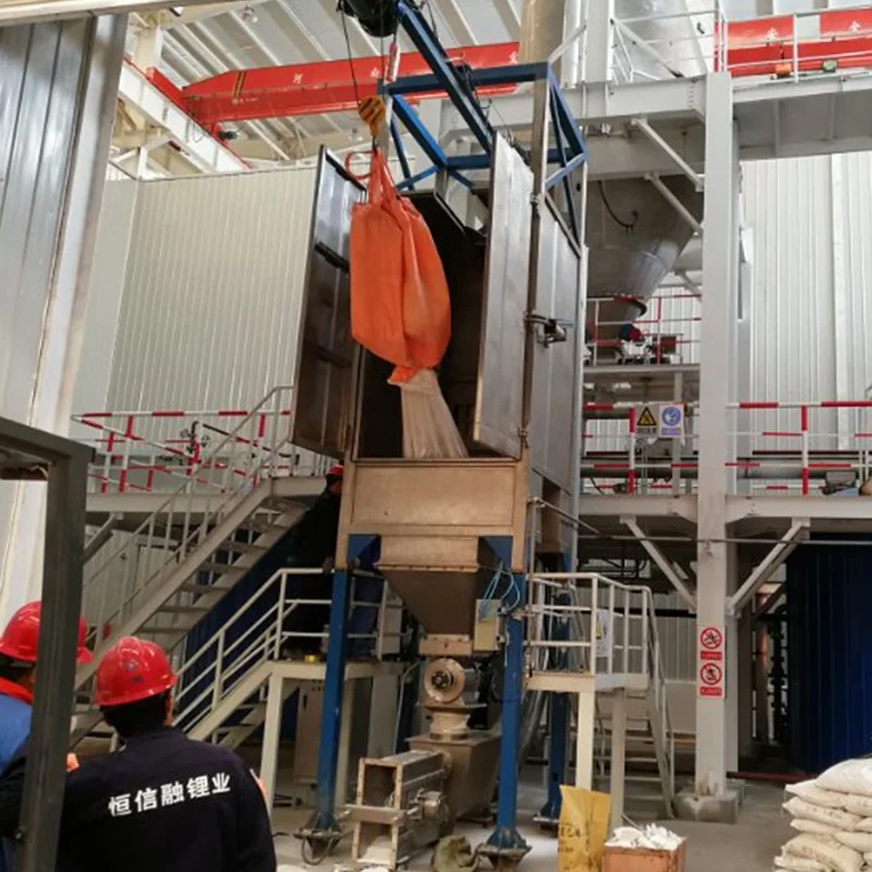 Automatic cement sand granule bulk bag unpacking station discharging unloader machine