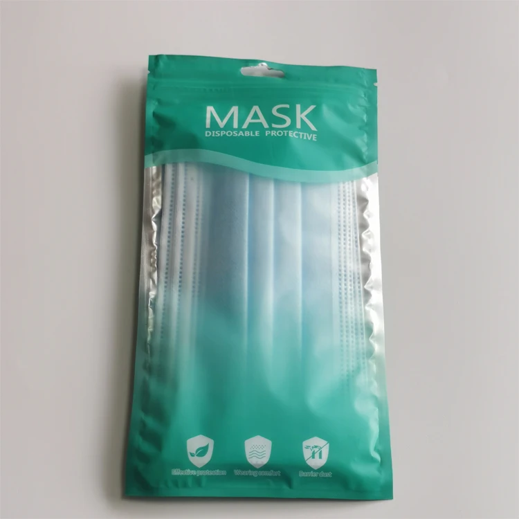 3 Ply Disposable Plastic Face Mask Ziplock Packaging Bag