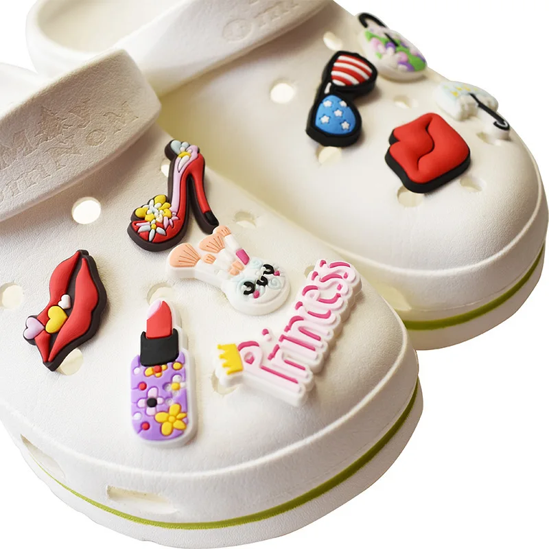 whole sales cheaper cartoon PVC rubber girls croc Shoe charms Decoration Accessories