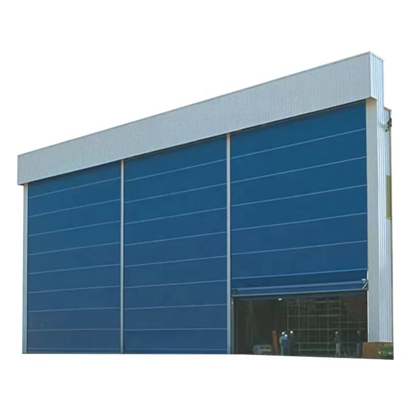 Aircraft Hangar Wind Proof Flexible PVC Gates Large Cabin Warehouse Electrical Automatic External Doors Industrial Fast Folding