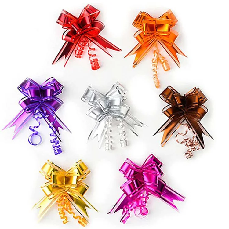 Large Random Color Gift Wrapping Bow Butterfly Knot Pull Bow Ribbon For Christmas Present Basket Gift Wrapping Decorative