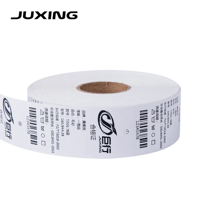 Juxing 40*70*500pcs Coated Paper Shoes Jeans Garment Bags Elastic Cord String Swing Clothing Price Hang tags