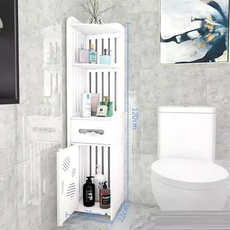 Высокий современный водонепроницаемый шкаф из ДПК с полкой, органайзер для ванной, гостиной, спальни