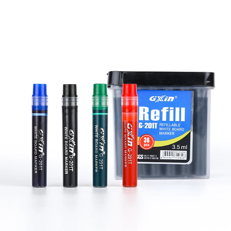 Gxin G-201T Factory Price dry erase markers ink Refillable large capacity international color  whiteboard marker pen ink