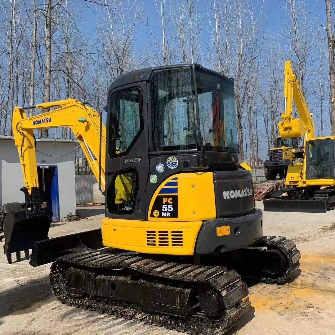 Used Mini Excavator Komatsu PC55/ PC55mr Small Digger Earth-Moving Construction Machine