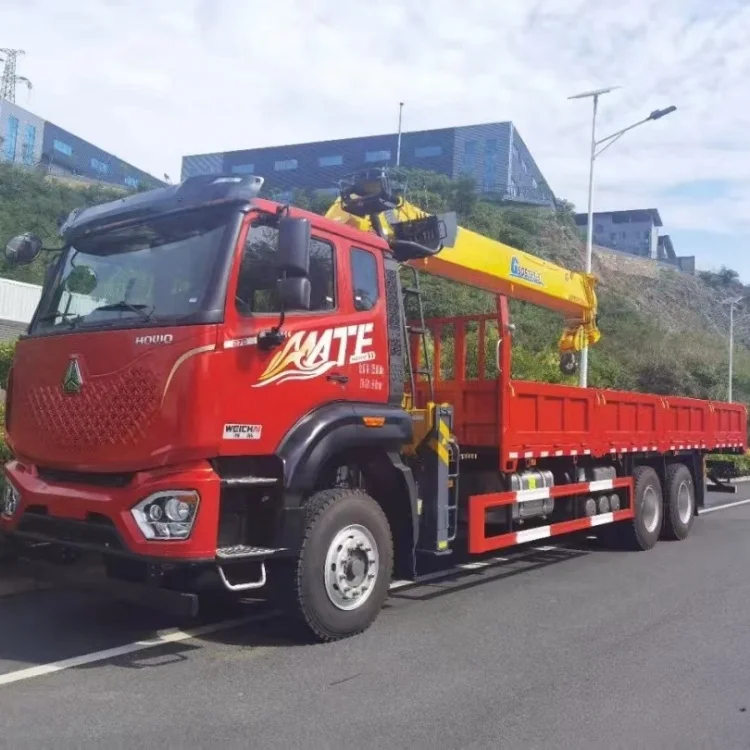 Best-selling howo 6*4  crane mounted truck 14 ton material handling boom trucks lorry loading crane