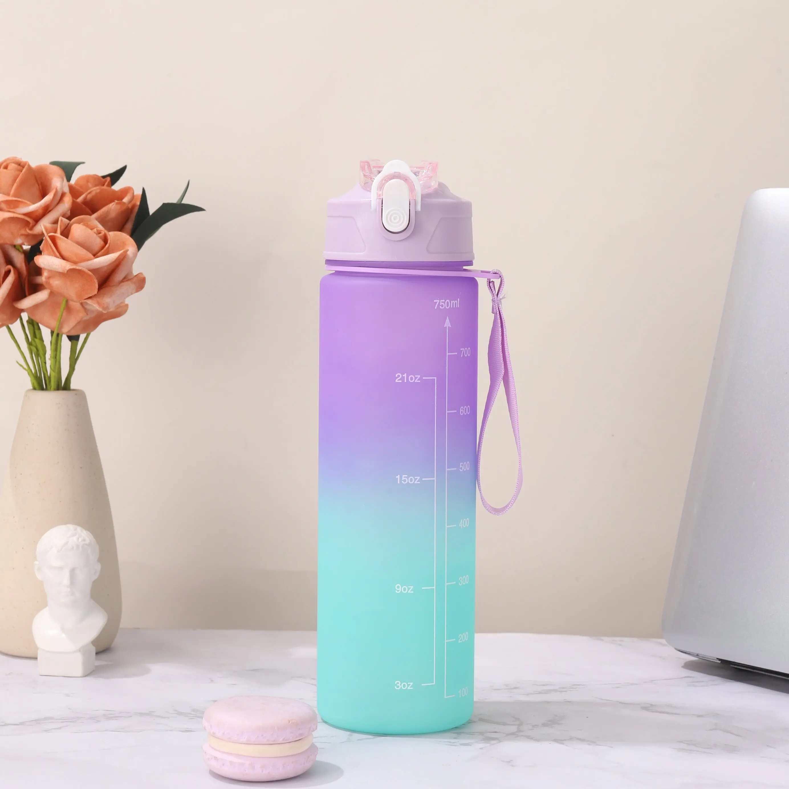 High Quality Custom Logo Children Cute Diy Funny 750ml 1000ml Plastic Water Bottle And Stickers Set