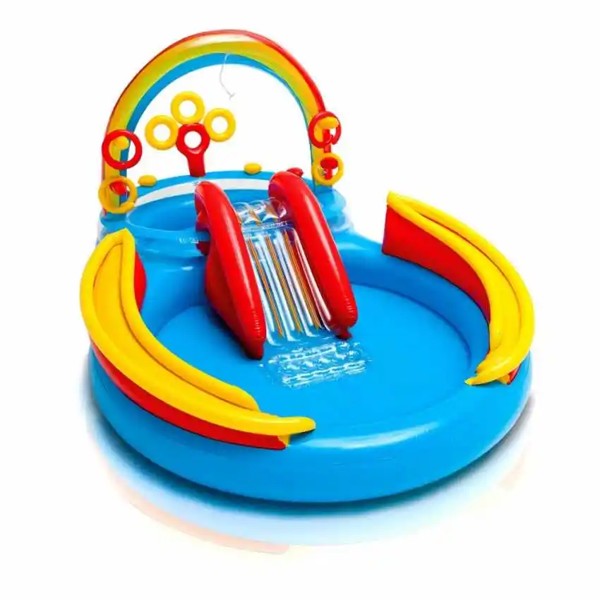 INTEX 57453 Rainbow Ring Play center inflatable water slide island fun pool 2.97m x 1.93m x 1.35