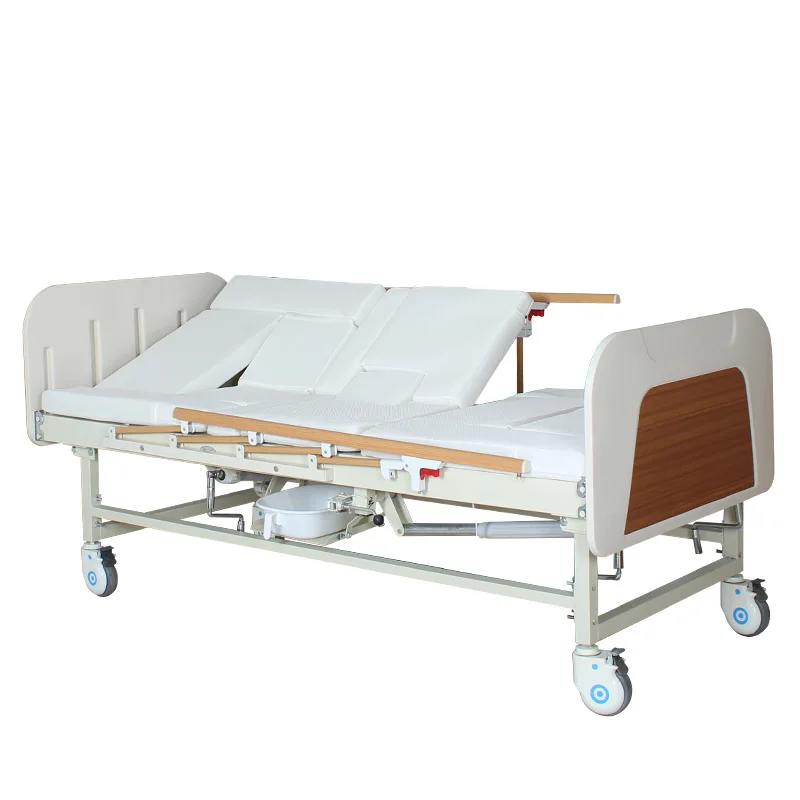 Back adjustable patient used steel manual hospital style beds for home