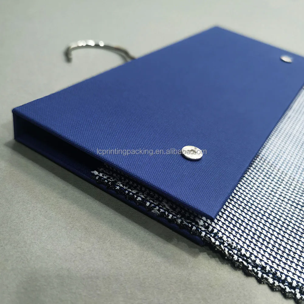 Custom Made Fabric Swatch Paper Cardboard Hangers Garment Textile Hangers With Hook