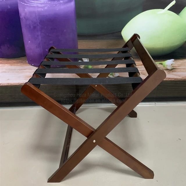 
Hotel Furniture Foldable Wooden Luggage Rack Folding Suitcase Holder 